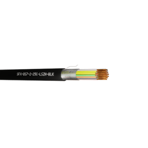 Defence Standard Cable 7 x 0.2mm 25 Cores TCWB Screened LSZH - Black UV 1000m