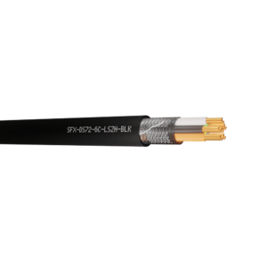 Defence Standard Cable 7 x 0.2mm 6 Cores TCWB Screened LSZH - Black UV 500m